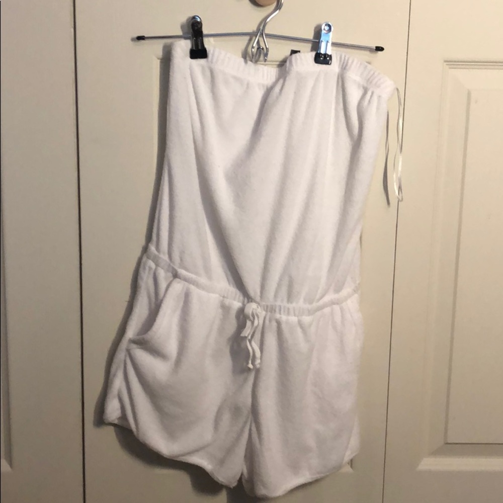 white terry cloth romper